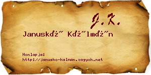 Januskó Kálmán névjegykártya